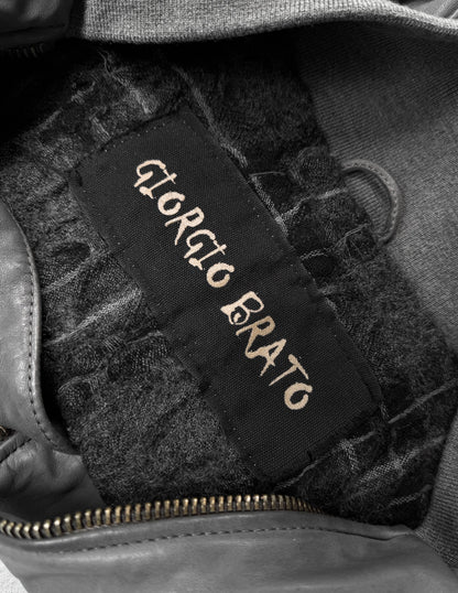 Giorgio Brato Early 00s Garment-dyed Sheepskin Leather Bomber Jacket