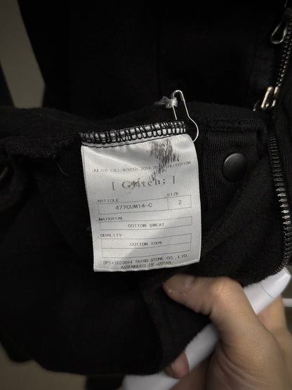 Julius_7 AW14-15 "Glitch;" Asymmetrical Cotton Sweat Zip Hooded Jacket