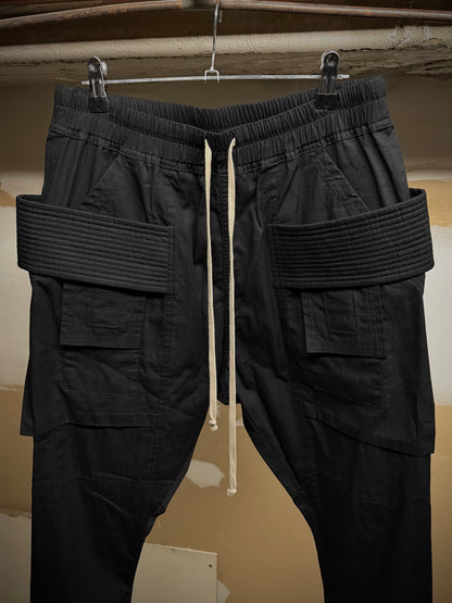 Rick Owens DRKSHDW SS19 "BABEL" Rip Stop Creatch Cargo Pants detail | DRIEW GARMENTS
