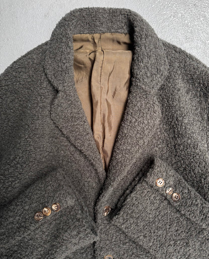 UNDERCOVER AW01 “D.A.V.F” Khaki Teddy Fleece Wool Blazer