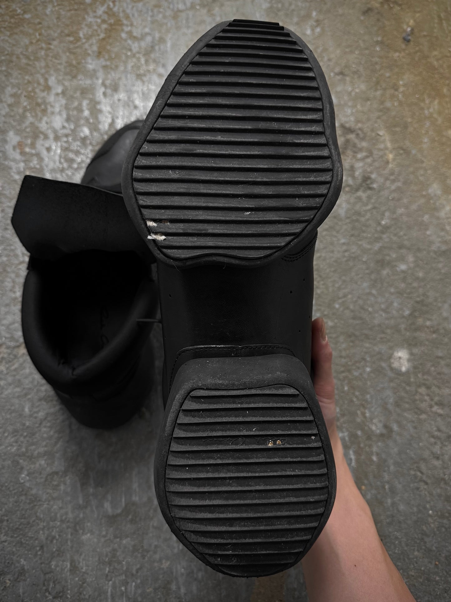 Rick Owens x Adidas SS14 “VICIOUS” 'RO RUNNER' Black Leather Sneakers detail | DRIEW GARMENTS