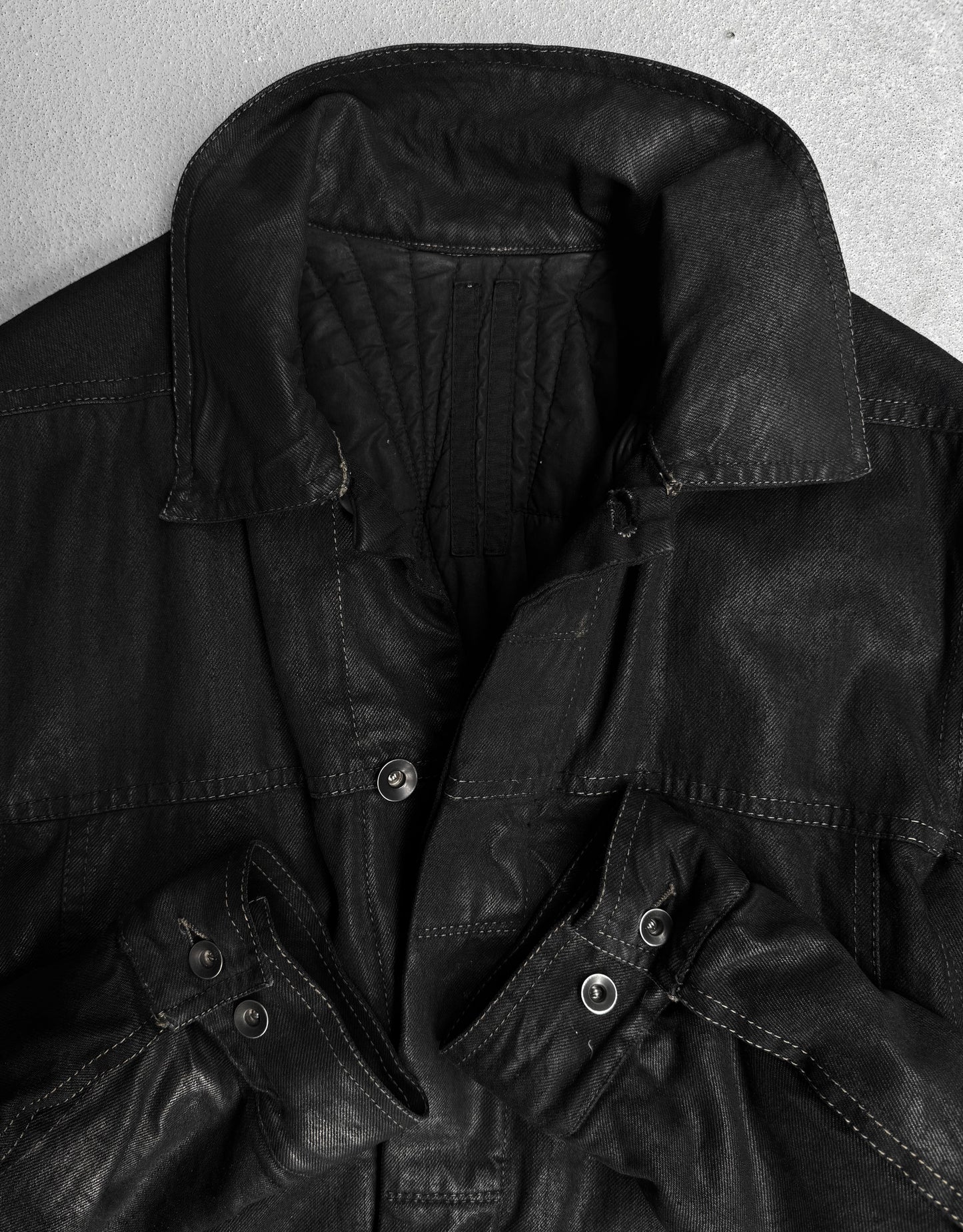 Rick Owens DRKSHDW AW15 “SPHINX” Waxed Denim Lung Worker Jacket