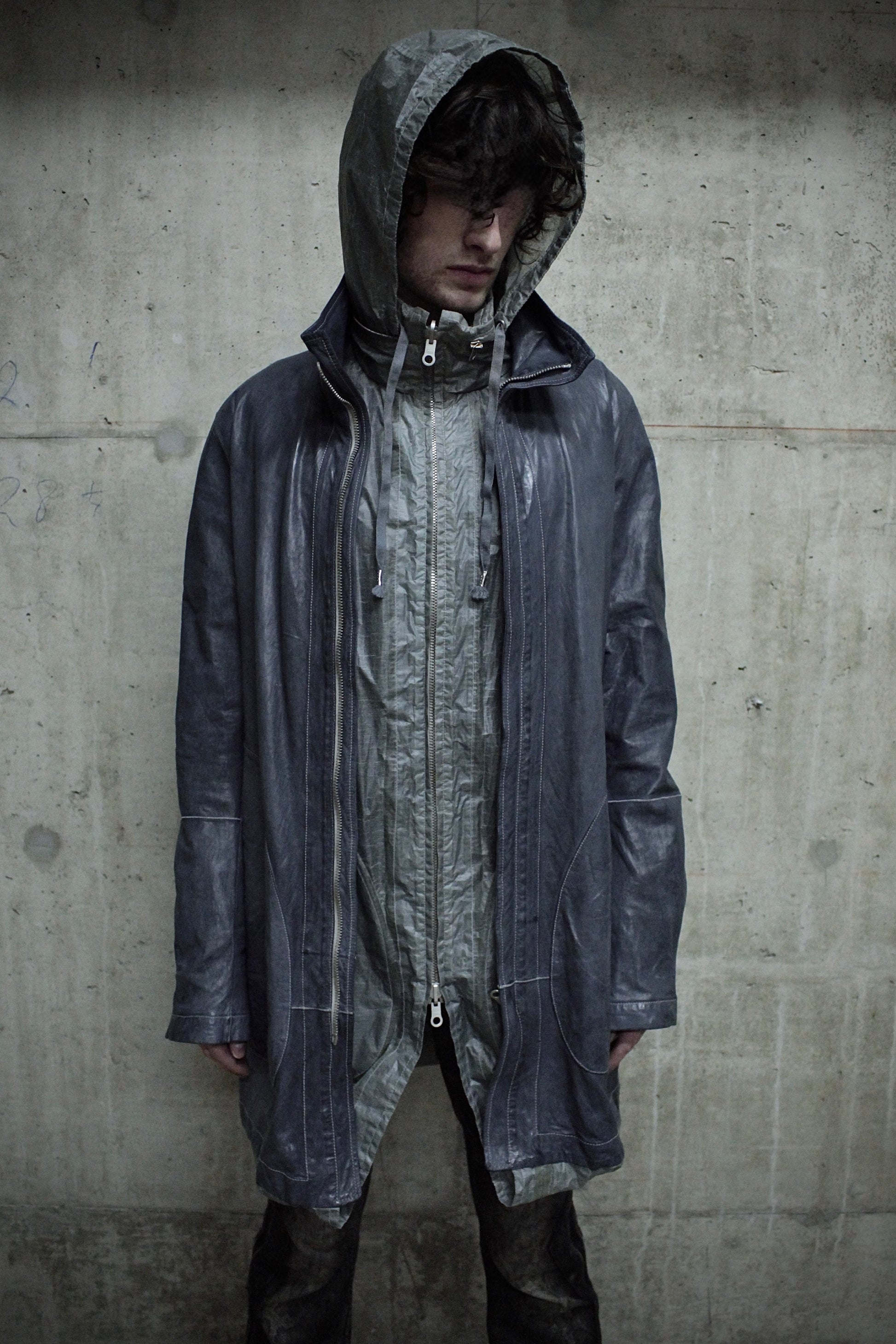 Carol Christian Poell 'LOM/2400 ROOLS-PTC/29' Reversible Object-dyed Kangaroo Leather Parachute Parka detail | DRIEW GARMENTS