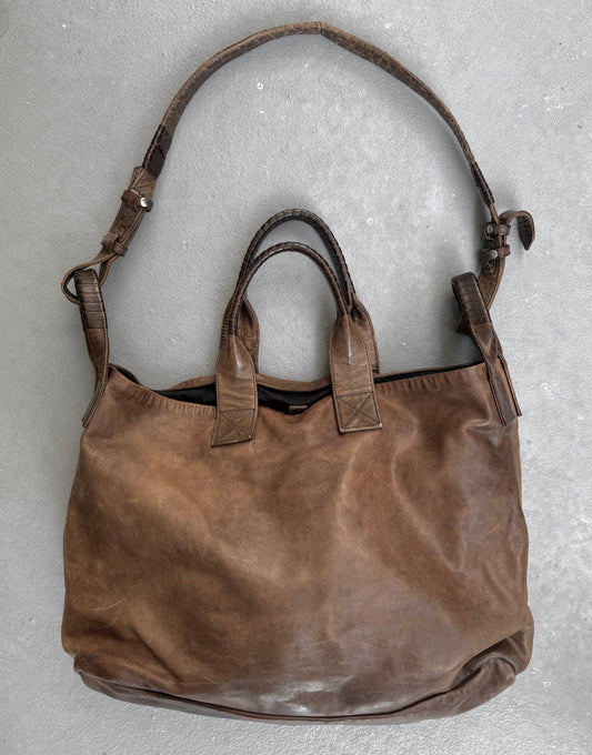 cornelian taurus by daisuke iwanaga ‘4handle HIGH’ Brown Horse Leather Tote Bag