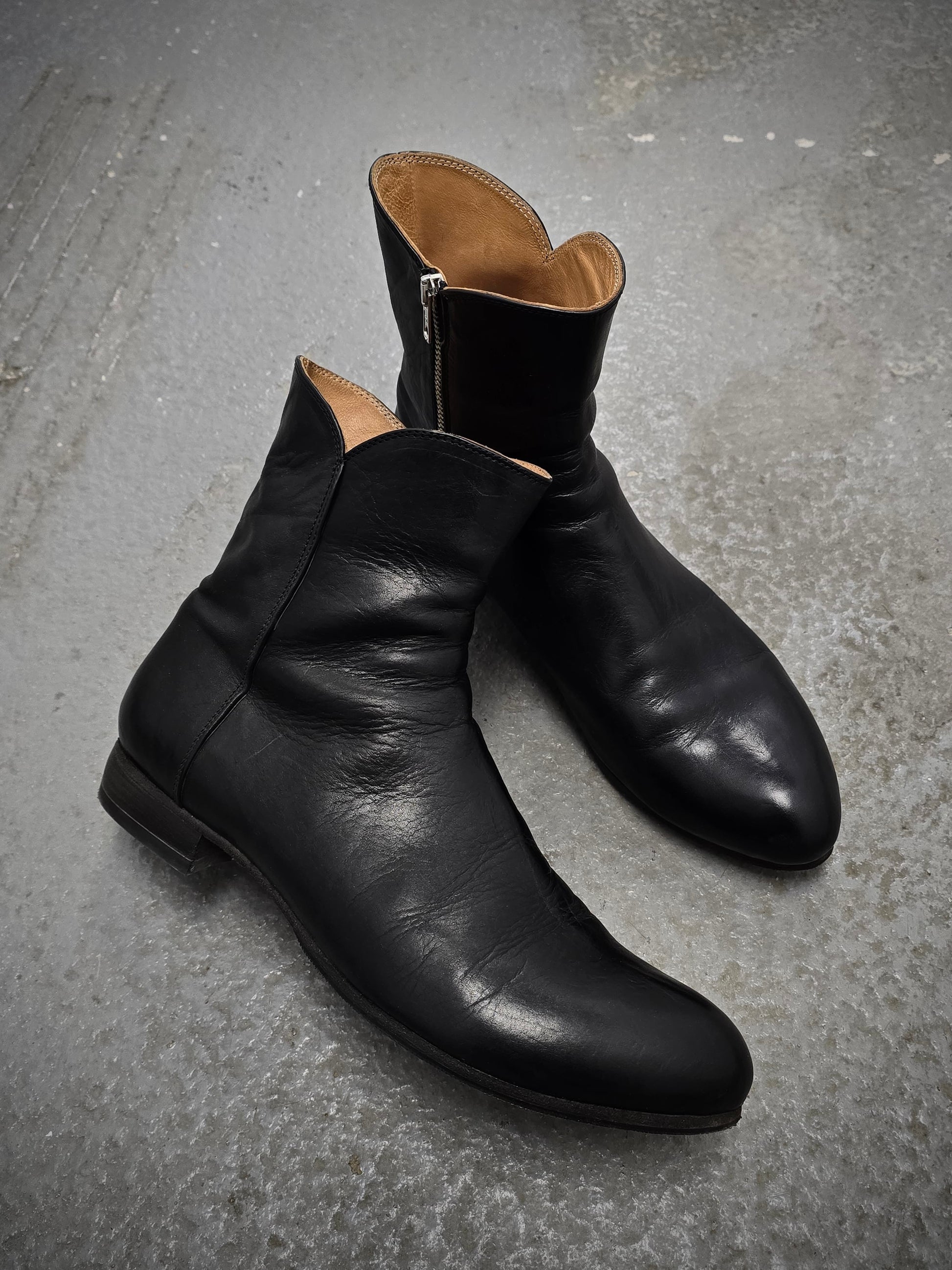 Reinhard Plank Side Zip Cow Leather Western Boots | Archive Fashion Toronto
