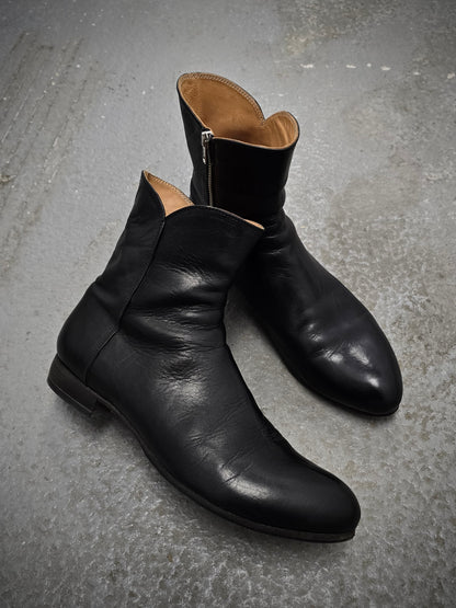 REINHARD PLANK Side Zip Cow Leather Western Boots