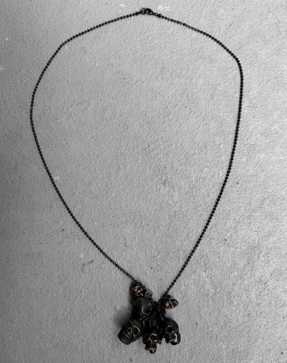 Number (N)ine SS06 “Welcome To The Shadow” Multi-skulls Brass Necklace