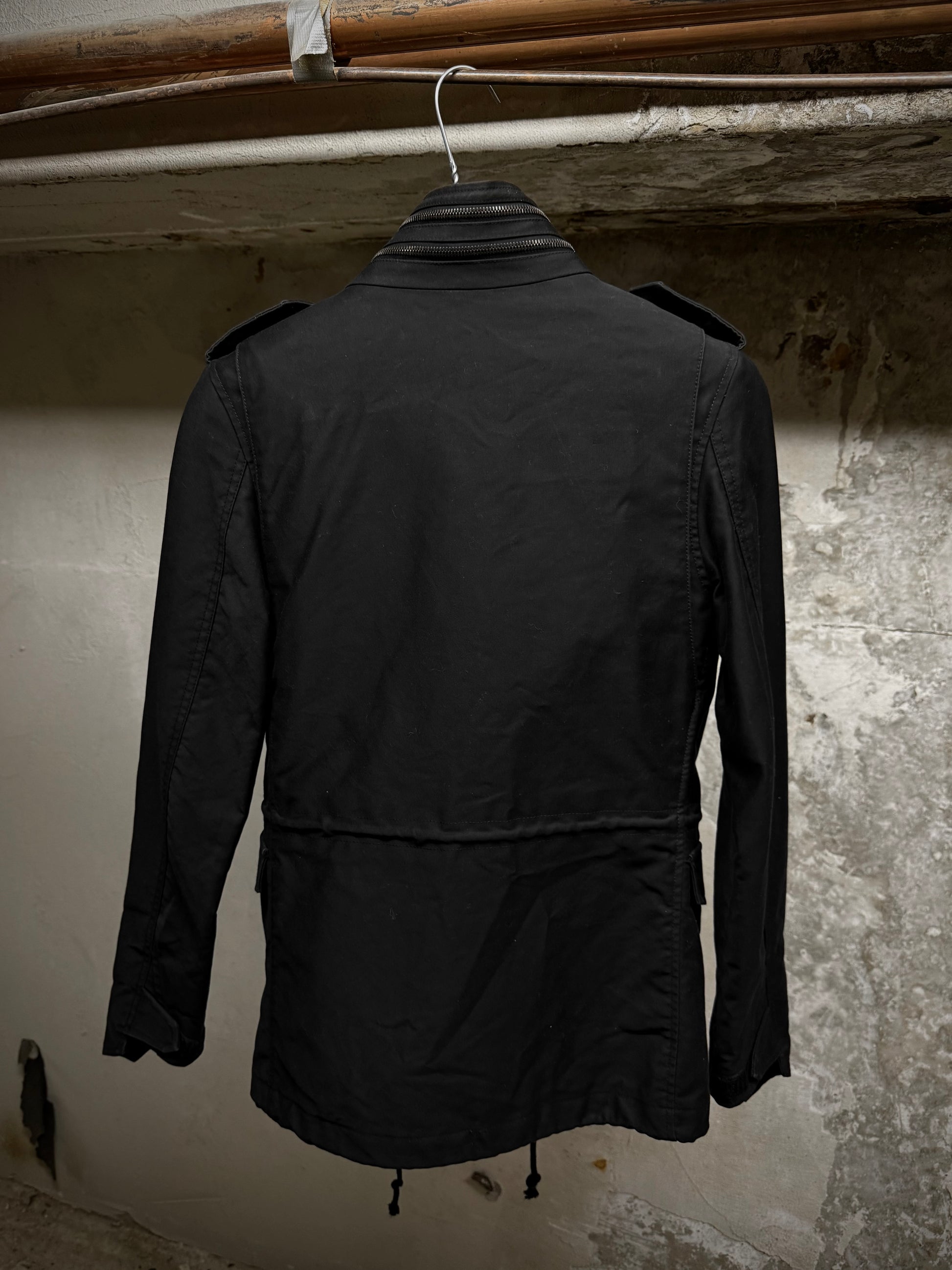 LITHIUM HOMME 2010s Black Cotton Gabardine Field Jacket detail | DRIEW GARMENTS