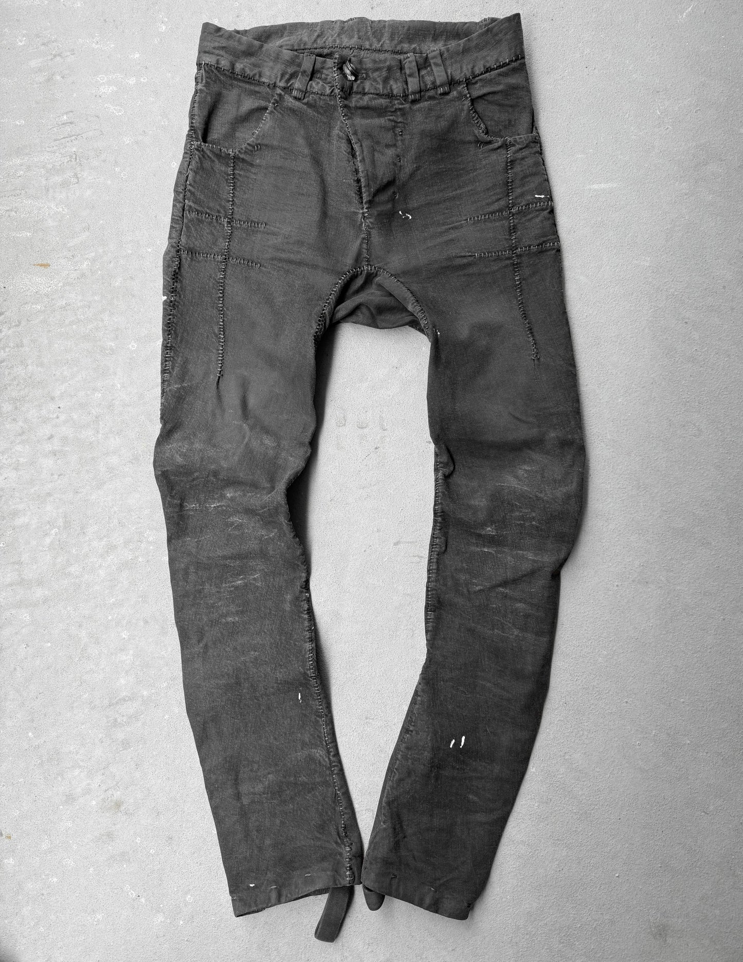 Boris Bidjan Saberi AW21 ‘P13-HS-TF FKU10001’ Dark Grey Stone Dyed Hand Stitch Denim
