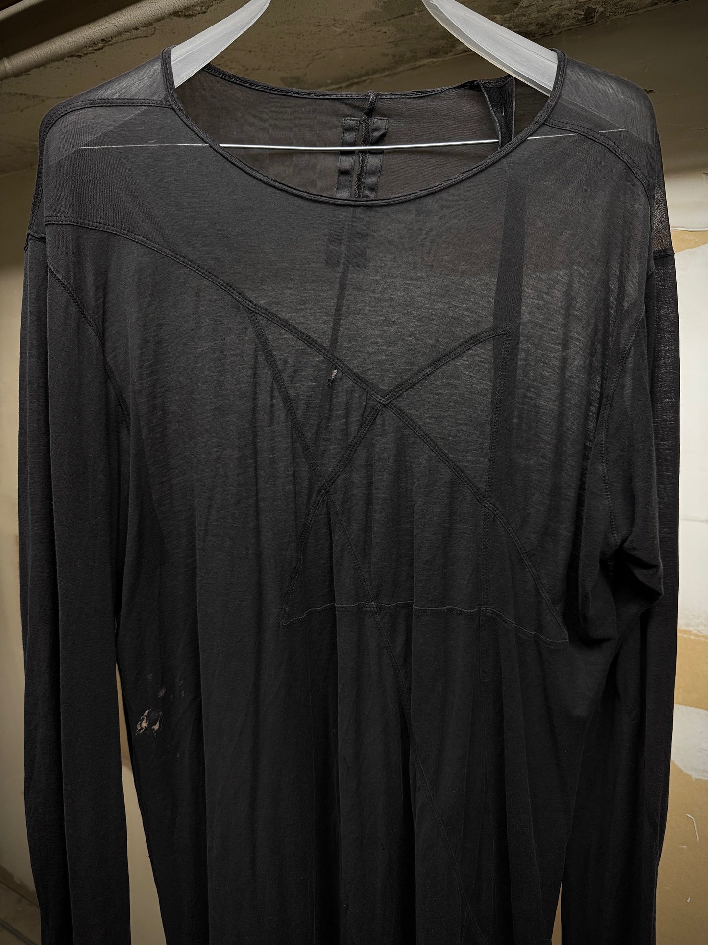 Rick Owens DRKSHDW AW12 "MOUNTAIN" Sheer Pentagram Long-sleeves detail | DRIEW GARMENTS
