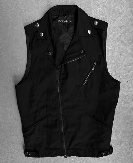 InTheAttic Early 00s Poplin Biker Gilet Vest