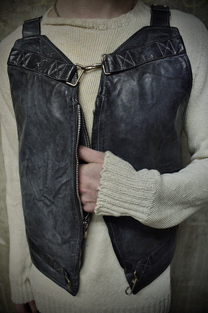 Carol Christian Poell 'VM/2423 ROOMS-PTC/29' Object-dyed Kangaroo Leather Parachute Vest Bag