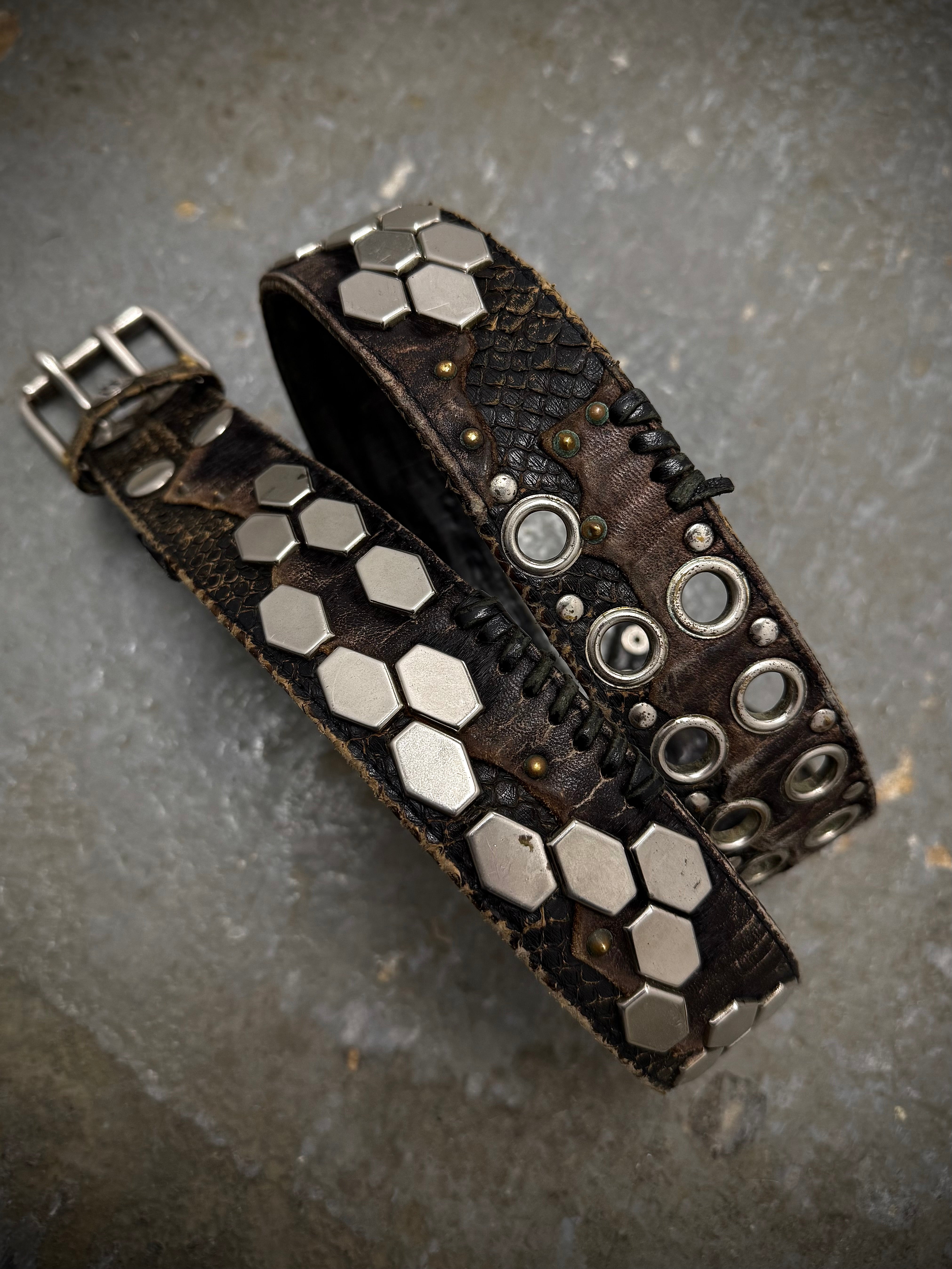 KMRii Early 2000s Scar-Stitch Leather Belt | Archive – DRIEW