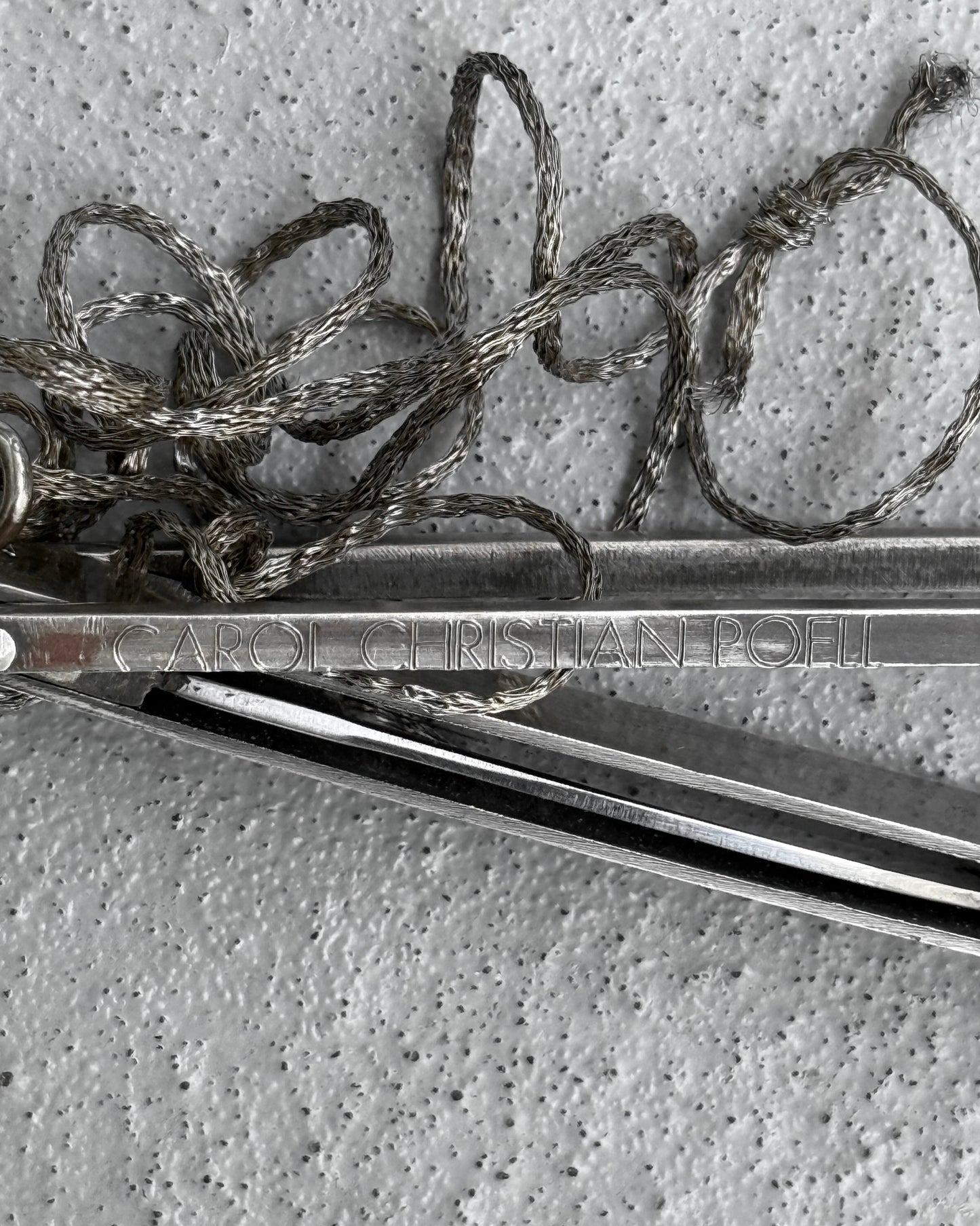 Carol Christian Poell 'MM2494' Silver Trapeze Knife Chain Necklace