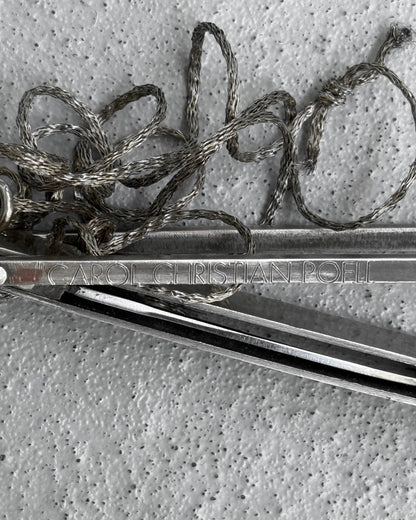 Carol Christian Poell 'MM2494' Silver Trapeze Knife Chain Necklace
