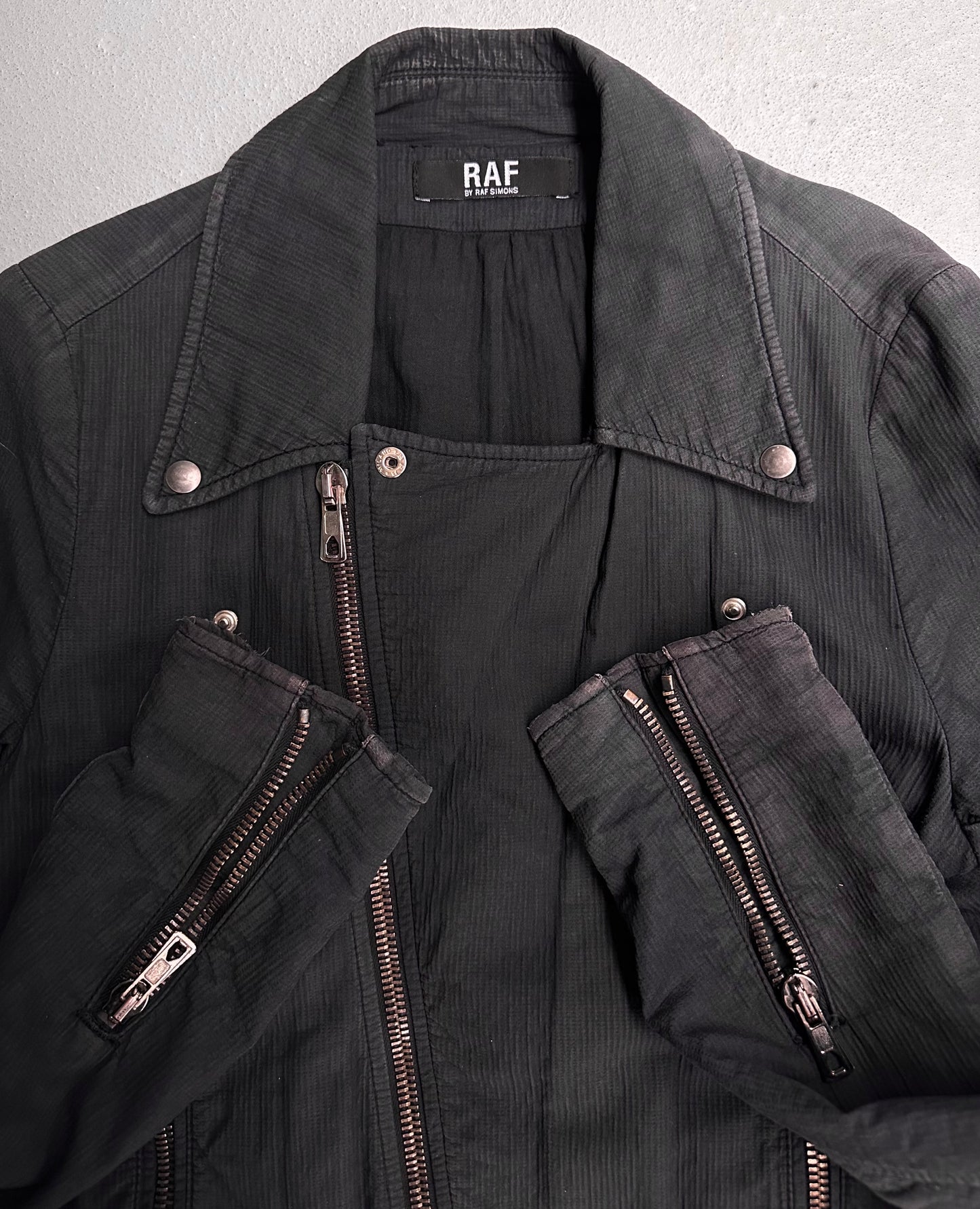 RAF by Raf Simons SS03 ‘CONSUMED’ Faded Cotton Rider Jacket