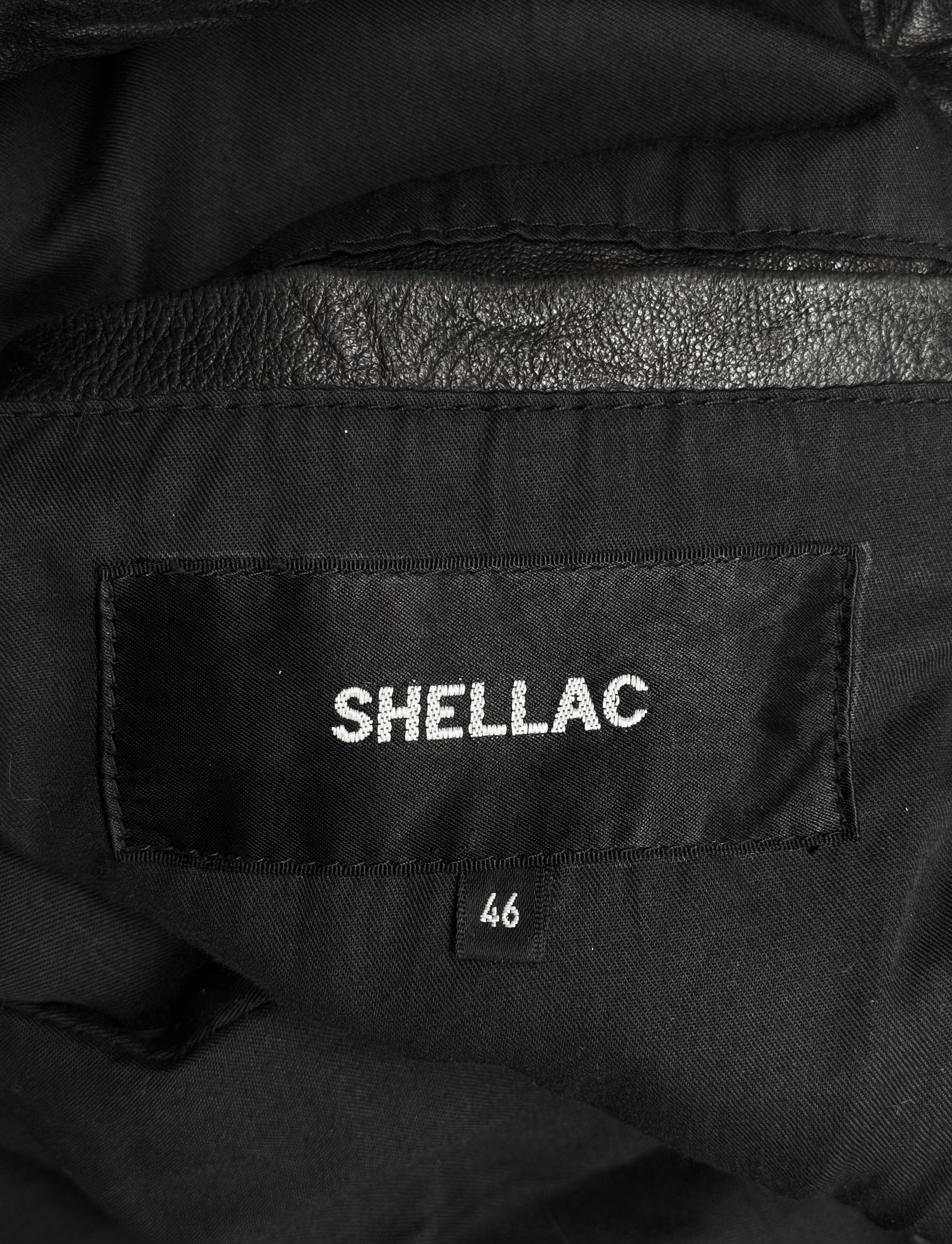 SHELLAC Distressed Lambskin Leather Rider Jacket | Size 46 – DRIEW