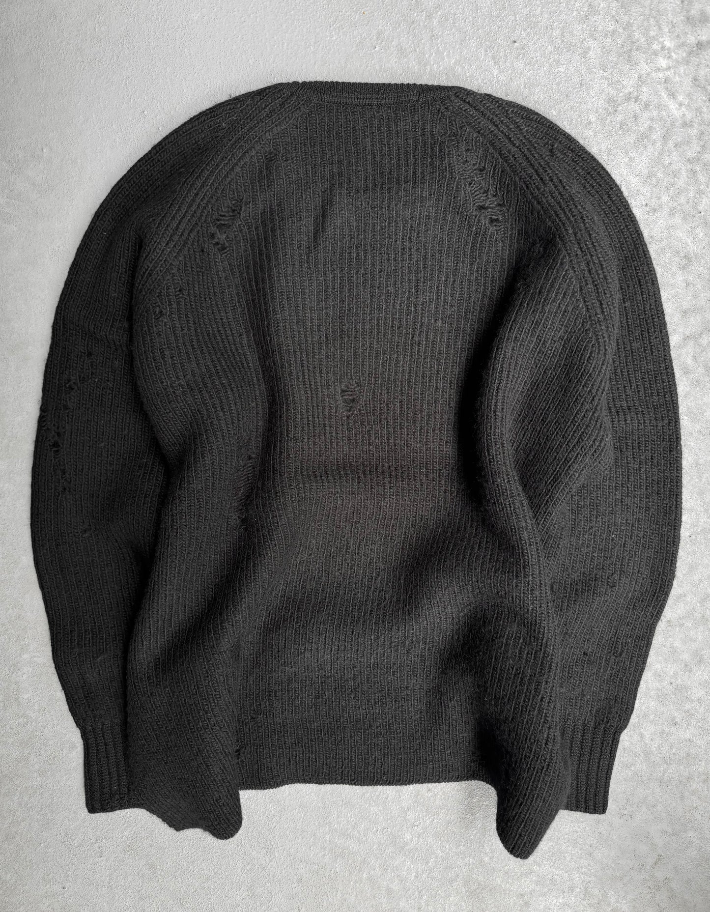 Julius_7 AW18-19 “ISDN;” Distressed Roving Wool Knit Sweater