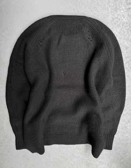 Julius_7 AW18-19 “ISDN;” Distressed Roving Wool Knit Sweater