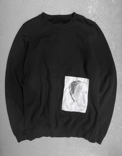 Rick Owens DRKSHDW AW13 "PLINTH" Patch Graphic Long-sleeves Jumper