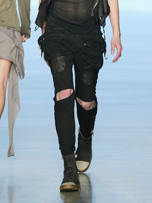 Rick Owens SS04 "CITROEN' Slashed Knee Zipper Cargo Pants