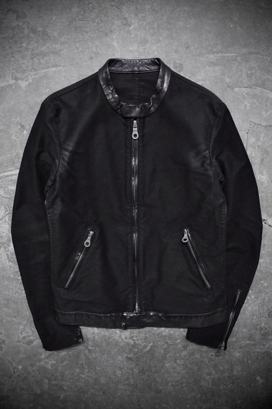 Isamu Katayama "BACKLASH" 2008-09 Hybrid Cow Leather Cotton Moleskin Rider Jacket