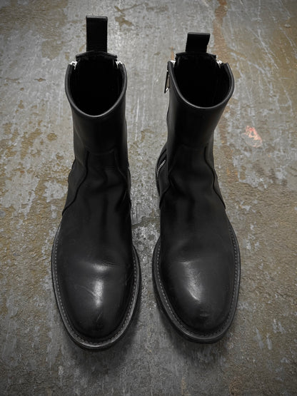 Rick Owens AW13 “PLINTH” Dual Zip Crepe Sole Calf Leather Boots detail | DRIEW GARMENTS