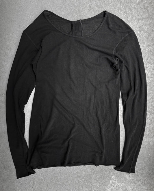 Boris Bidjan Saberi AW17 ‘LS01-FMV002’ Black Over-dyed Cotton Gauze Long-sleeves