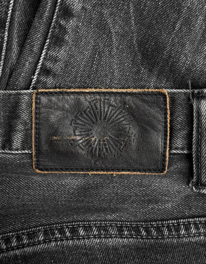 Tornado Mart Early 00s Grey Marbled Wash Skinny Bootcut Denim