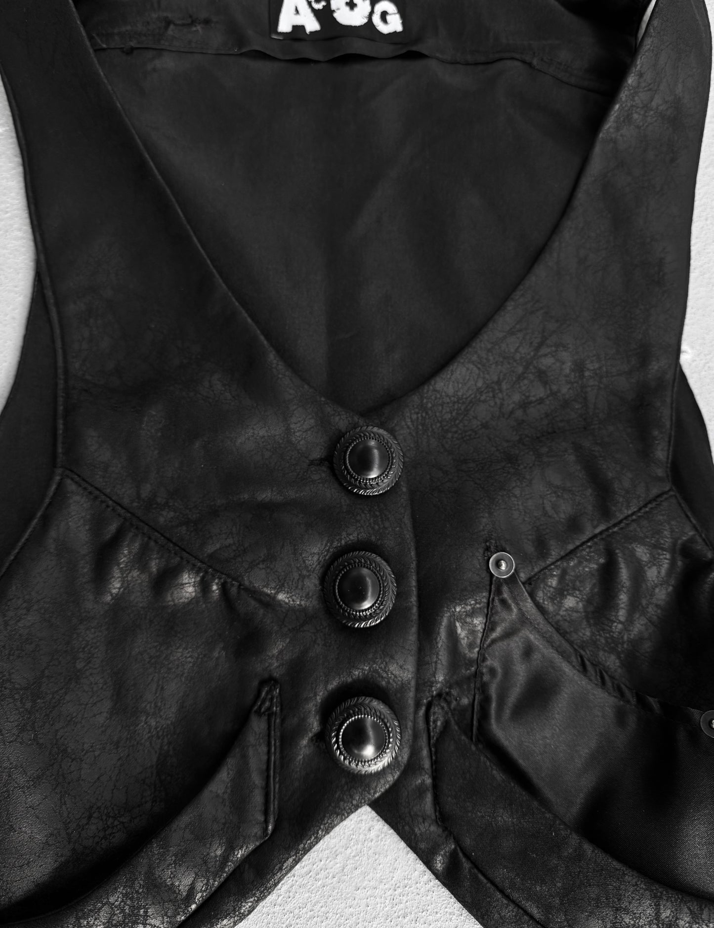 ACOG AW24 Blistered Faux-leather Waist-coat Vest