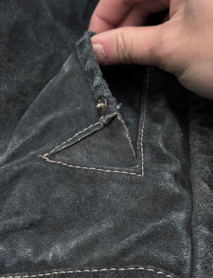 Taichi Murakami AW25 Indigo Hand-Dyed Reverse Calf Leather Work Jacket