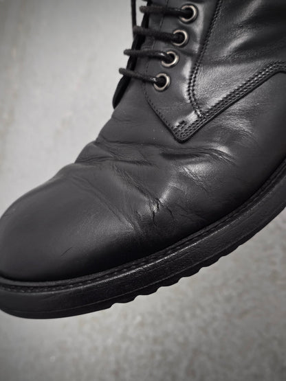 Rick Owens SS15 "FAUN" Goodyear Flex Calf Leather Side Zip Combat Boots
