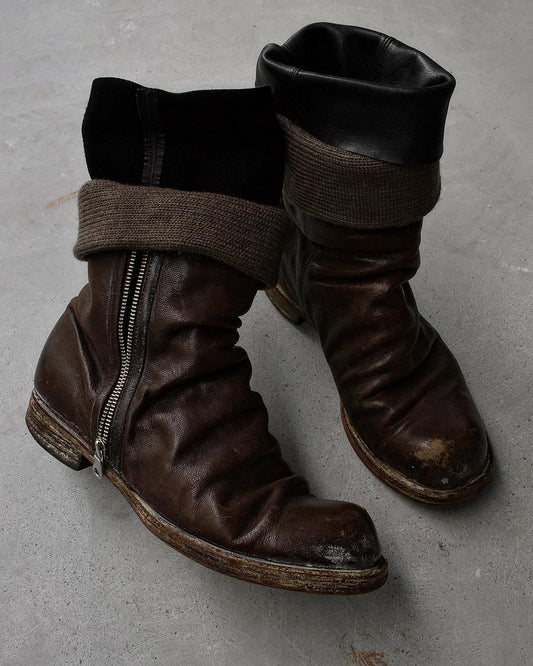 Mihara Yasuhiro AW09 Triple-Layered Zip Leather Engineer Boots