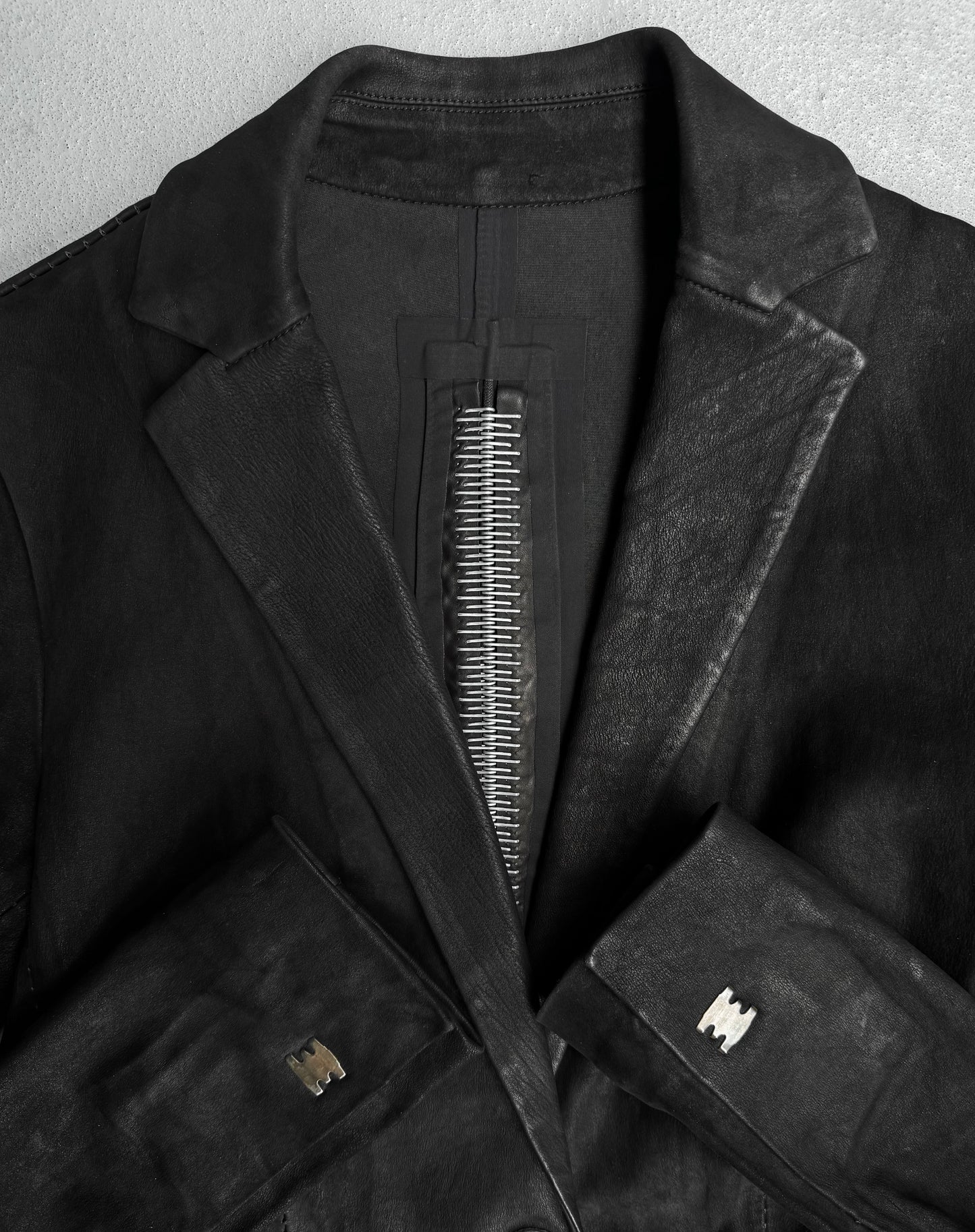 Isaac Sellam: “Experience” Calfskin Suede Leather Pionnier Spine Jacket