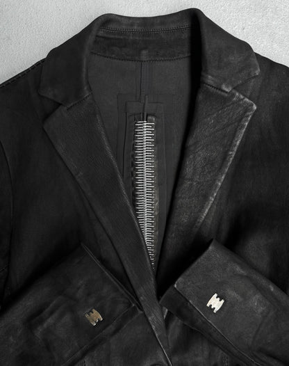 Isaac Sellam: “Experience” Calfskin Suede Leather Pionnier Spine Jacket