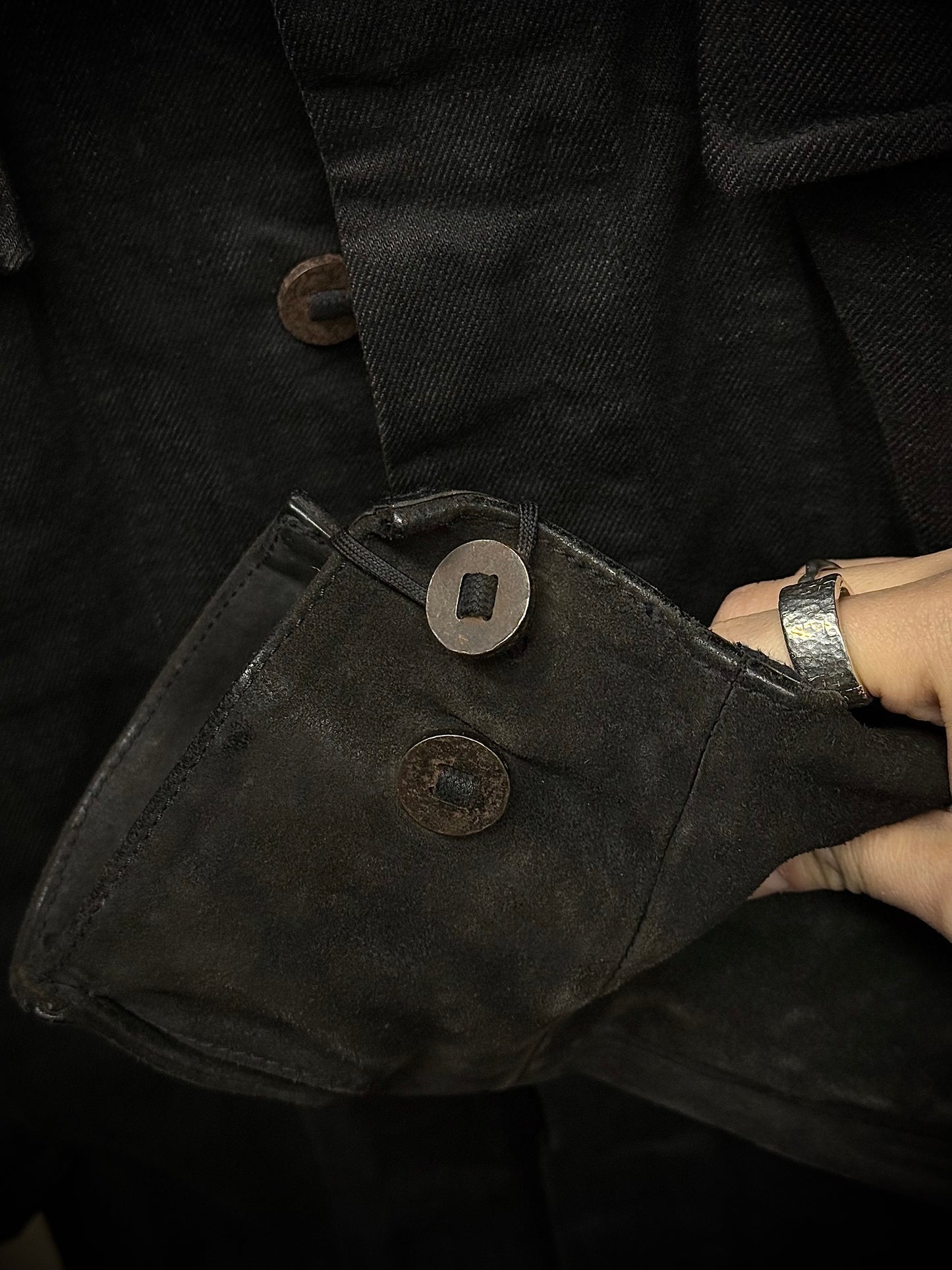 Boris Bidjan Saberi SS14 'TEJANA 1' Horse Culatta Leather Sleeve Hybrid Denim Jacket