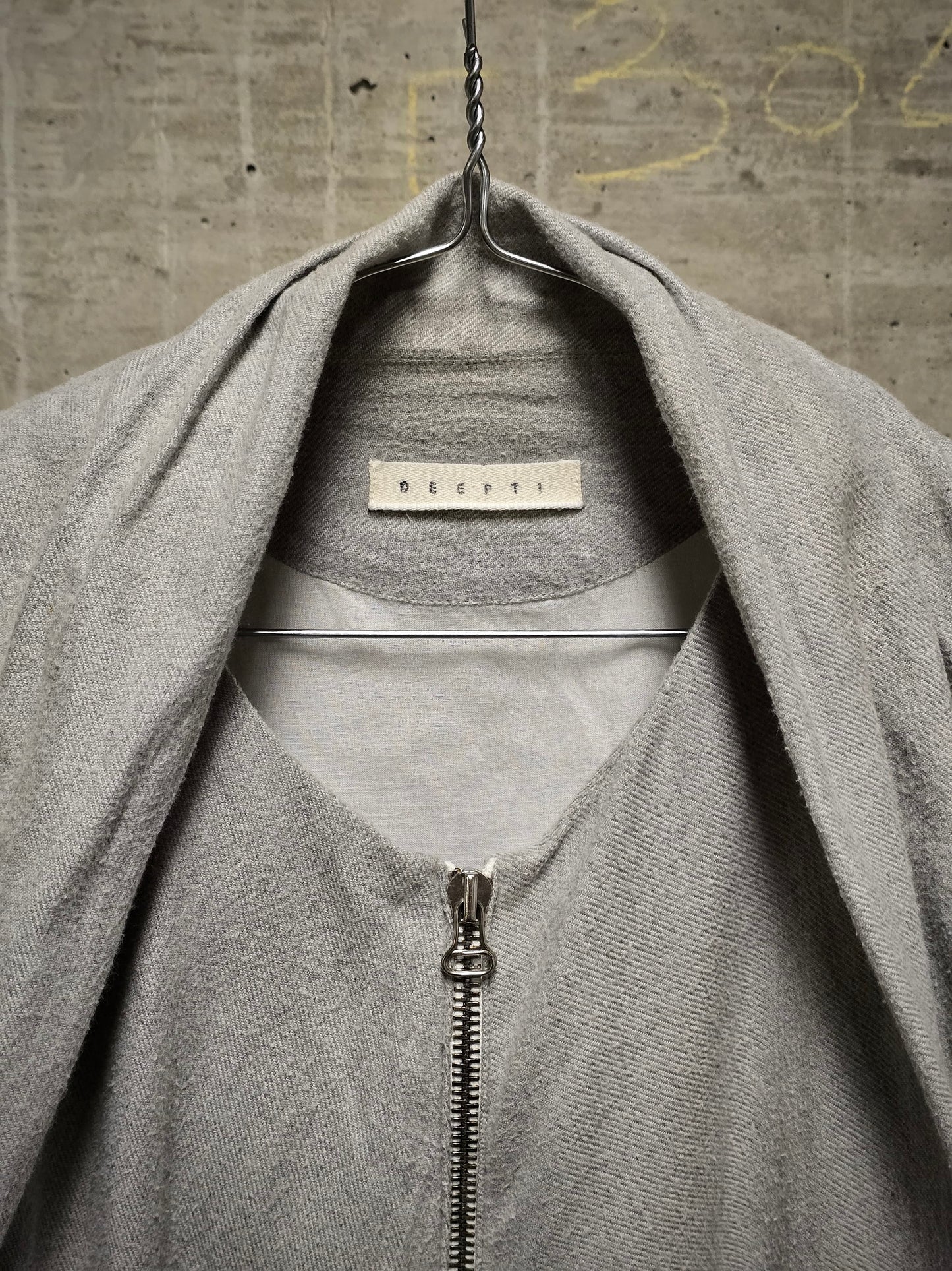 DEEPTI Graduate Collection 2005 Light Grey Cotton Cocoon Bomber Jacket