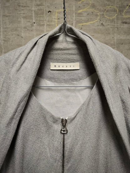 DEEPTI Graduate Collection 2005 Light Grey Cotton Cocoon Bomber Jacket