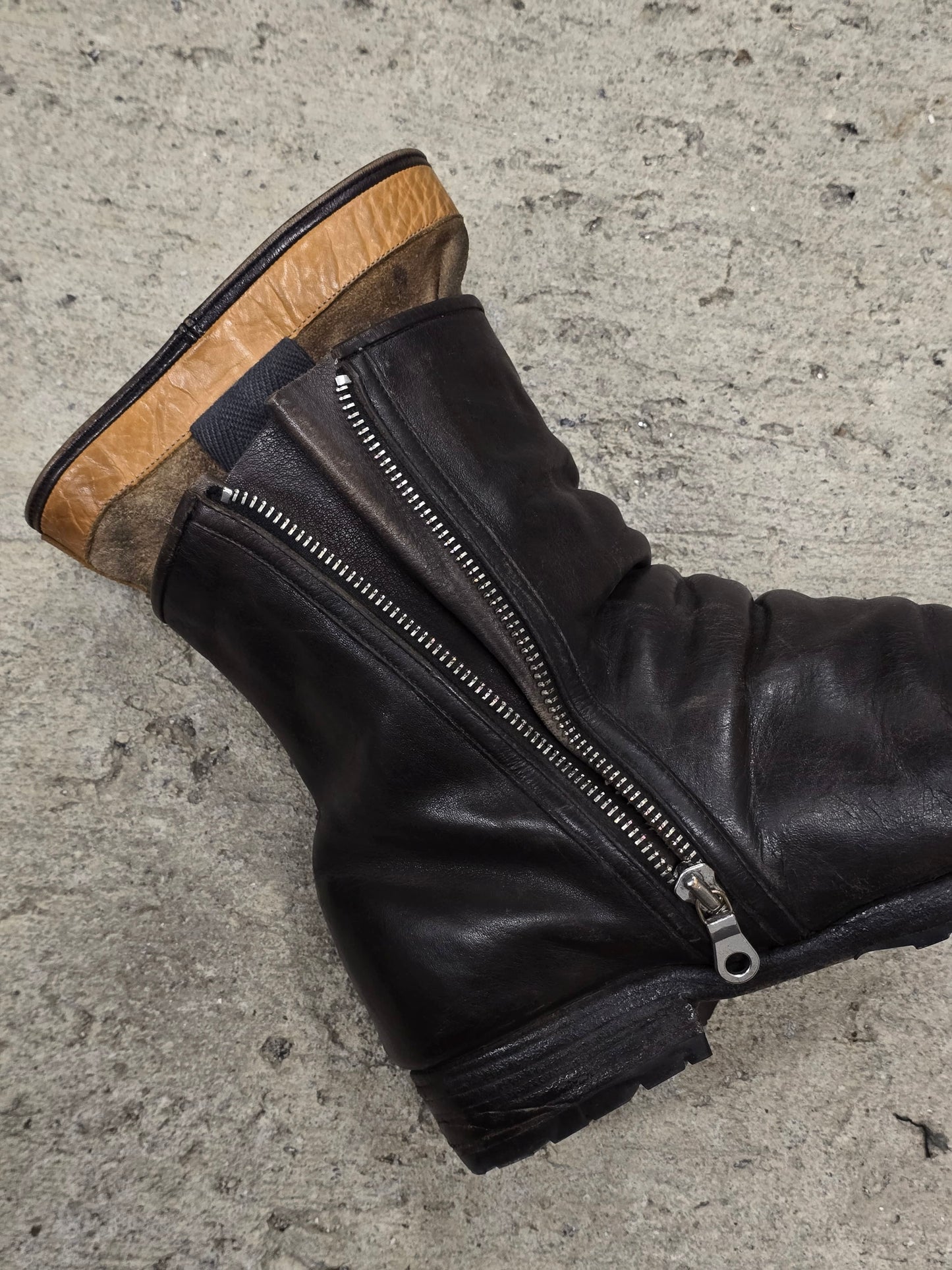 MiharaYasuhiro AW09 Brown Double Layered Cow Leather Engineer Boots