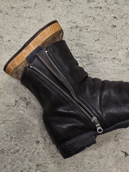 MiharaYasuhiro AW09 Brown Double Layered Cow Leather Engineer Boots
