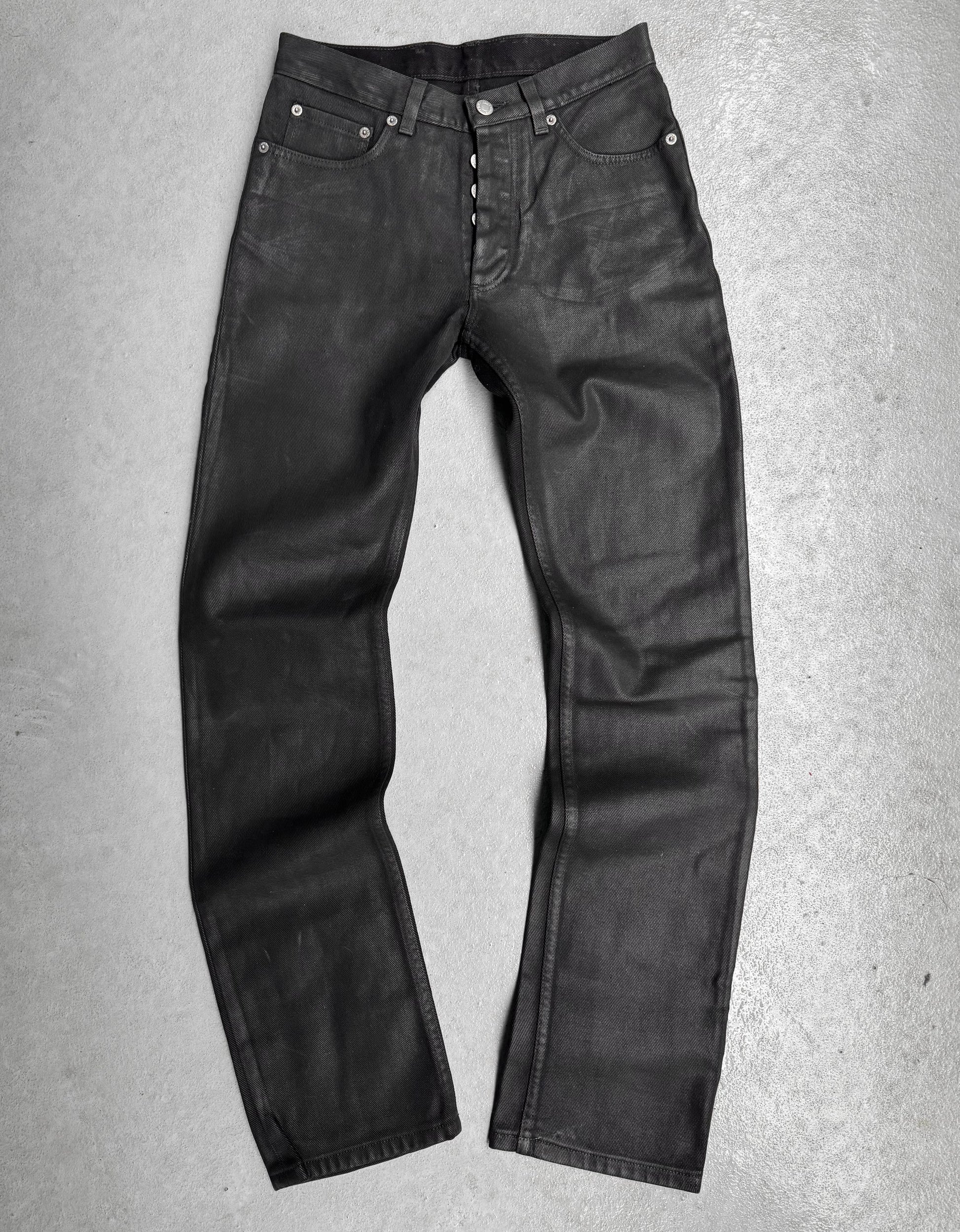 Helmut Lang SS99 Black Waxed Straight Bootcut Denim – DRIEW