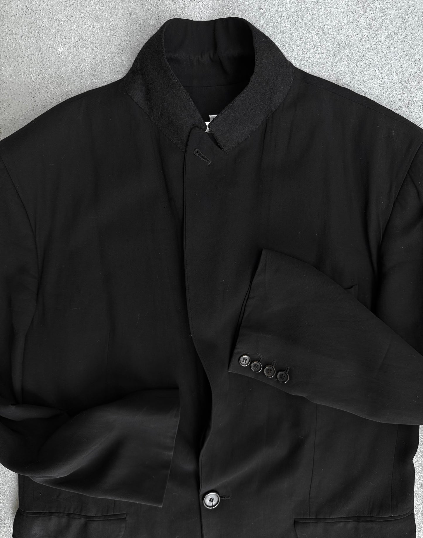 Ann Demeulemeester Early 00s Oversized Fraying Button Blazer