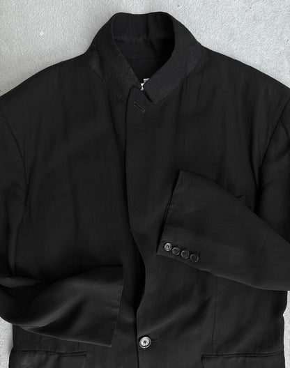 Ann Demeulemeester Early 00s Oversized Fraying Button Blazer