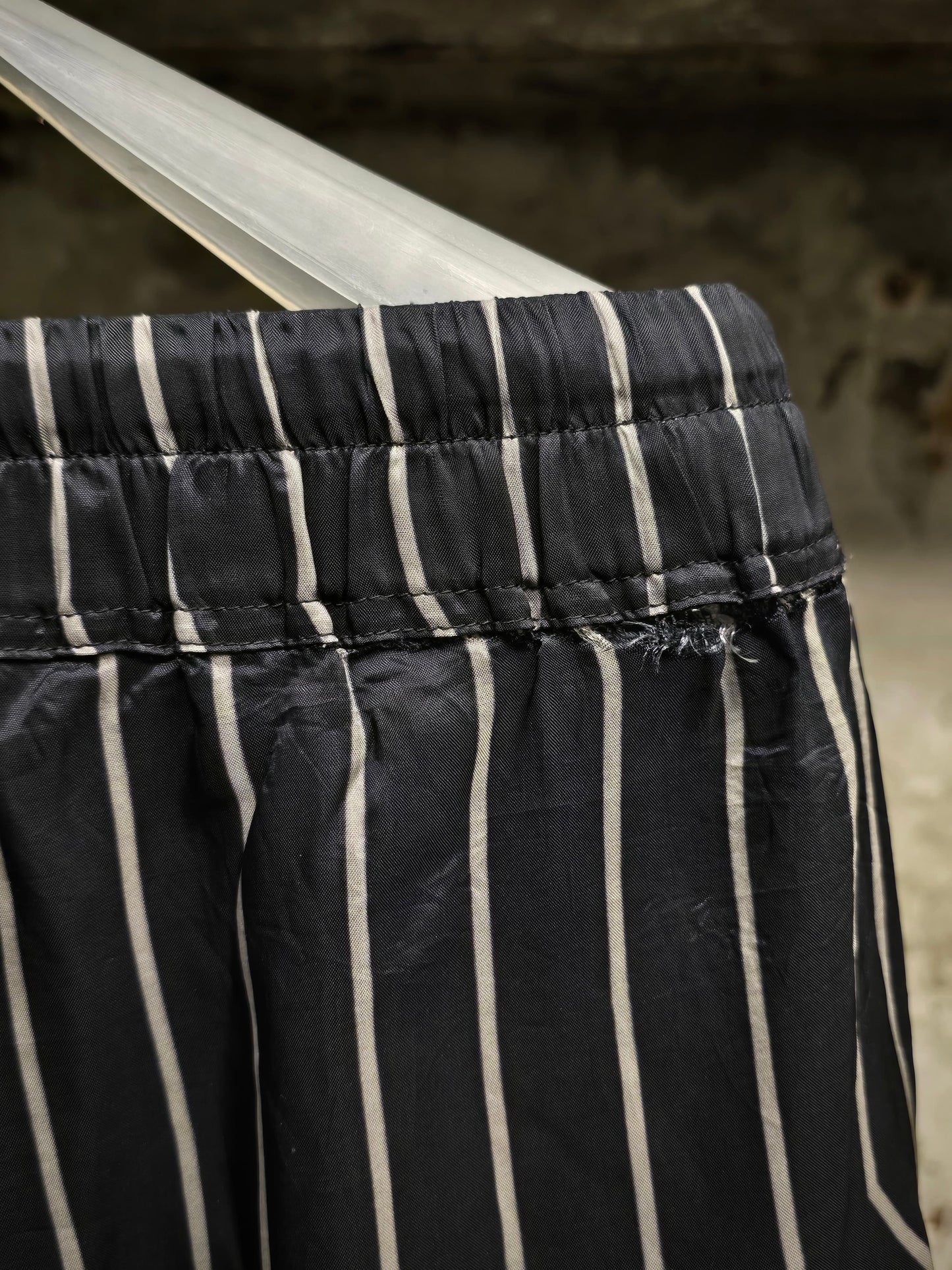 Rick Owens SS23 "EDFU" BLACK PEARL Striped Bela Boxers Shorts