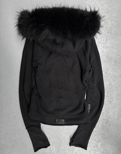 L.G.B Early 00s Raccoon Fur Bono Zip-up Hoodie
