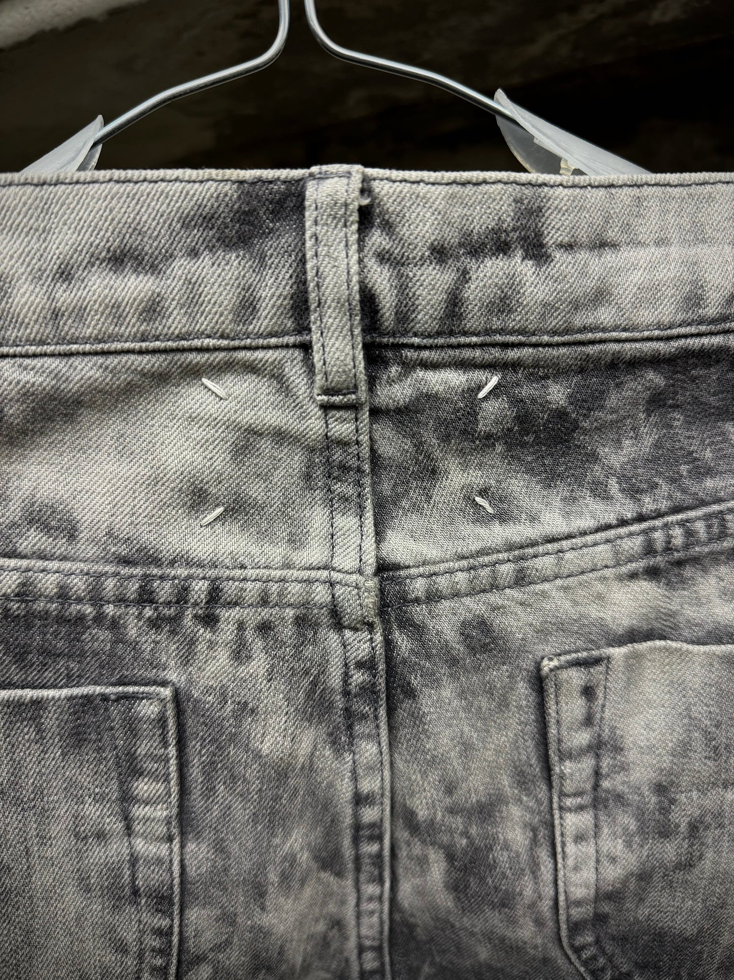 Maison Martin Margiela AW10 Grey Acid Wash Skinny Denim detail | DRIEW GARMENTS