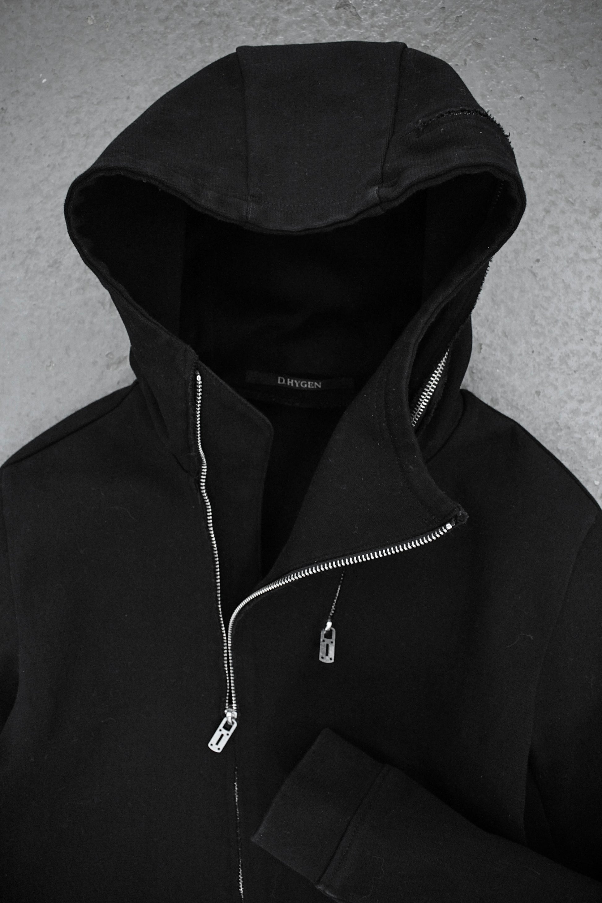D.HYGEN AW18-19 Heavy Cotton Jersey Expandable Zip Hoodie detail | DRIEW GARMENTS