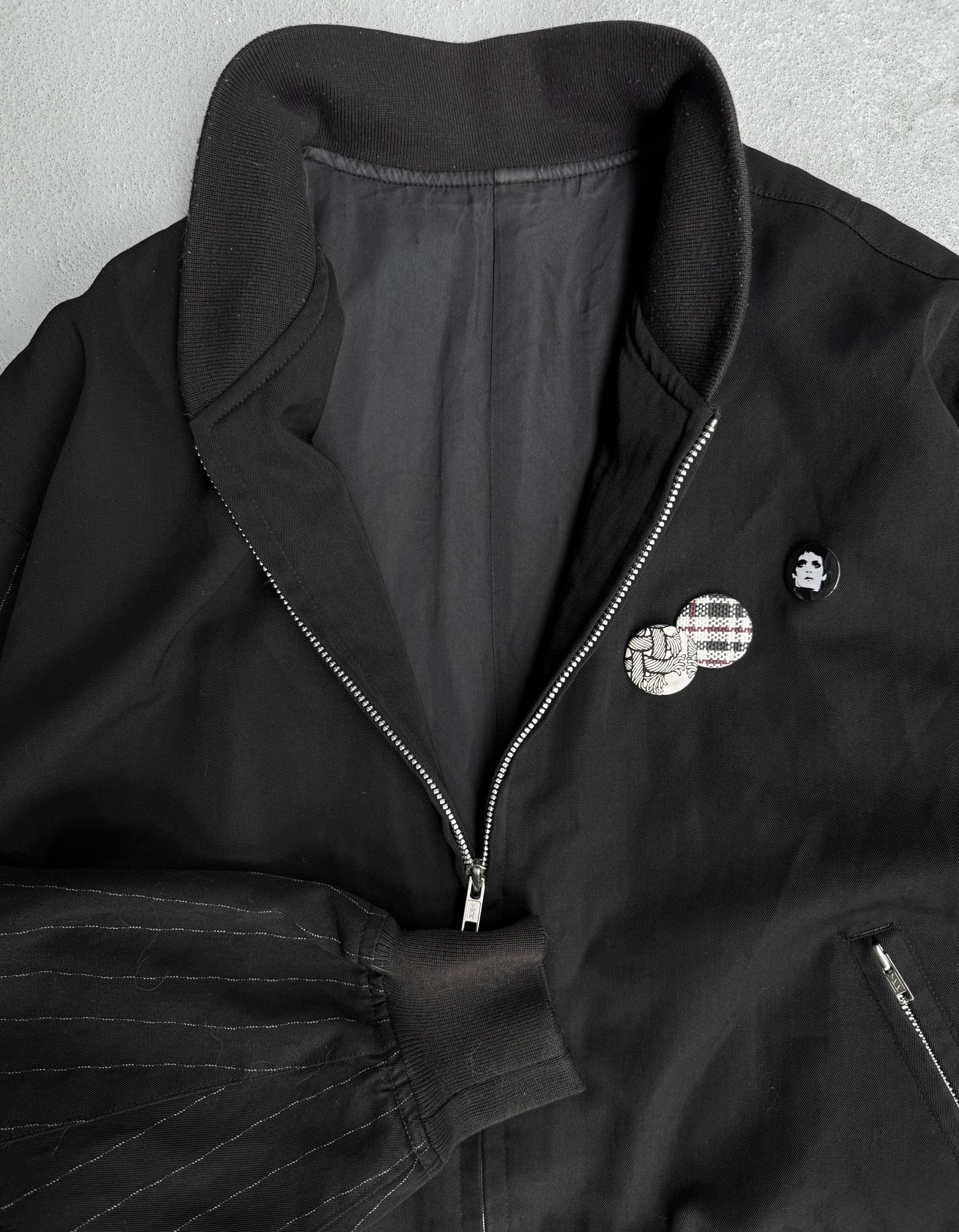 DUETRIO by Issey Miyake Vintage 80s Cropped Wool Bomber Jacket
