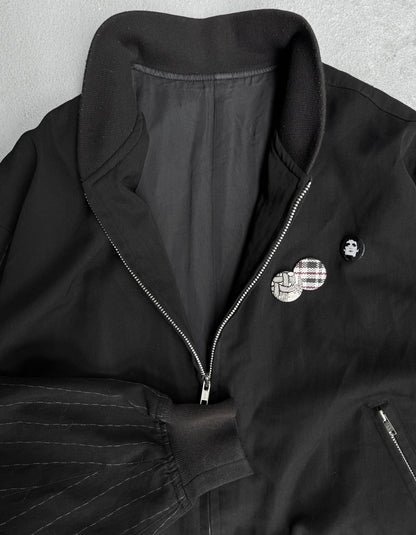 DUETRIO by Issey Miyake Vintage 80s Cropped Wool Bomber Jacket