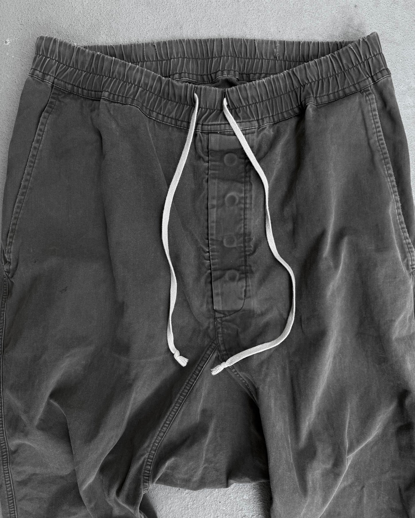 Rick Owens DRKSHDW AW16 "MASTODON" DRK DST Moleskin Drop-crotch Drawstring Pants